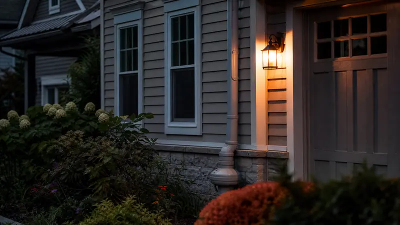 Well-kept York home with a neat radon pipe painted to match the siding