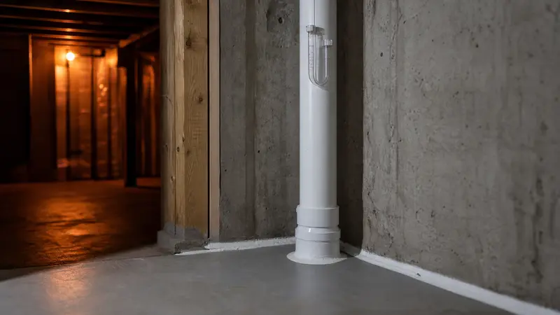 Sealed floor-wall joint in a basement