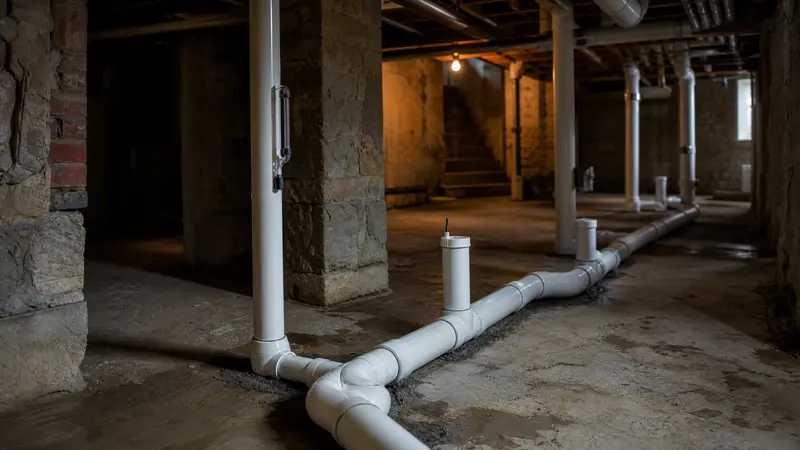 Multiple suction points in an older uneven basement floor