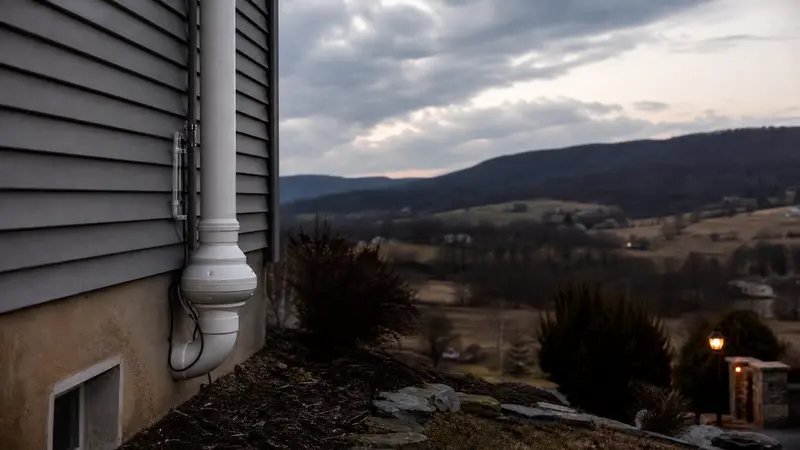 York County hills and valleys with exposed bedrock